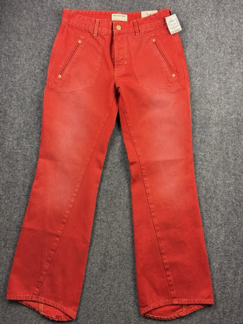 New We The Free People Jeans Carnivale Bootcut Flare Size 27 Red Denim Boho